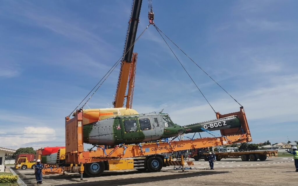 Project cargo: heavy, oversized shipment being handled for transport